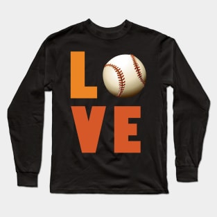 Girls baseball love t shirt for women teens tweens Long Sleeve T-Shirt